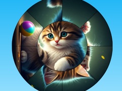 Logħba Puzzle tonda: Ikkunsid ritratti ta' kitties cute onlajn