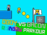 Logħba Obby kontra Bacon Rainbow Parkour onlajn