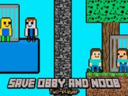 Logħba Salva lil Obby u Noob Żewġ Plejers onlajn