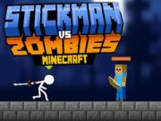 Logħba Stickman kontra Zombis Minecraft onlajn