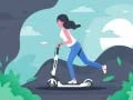 Logħba Puzzle ta' vjaġġi bil-scooter elettriku onlajn