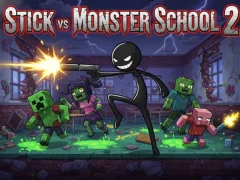 Logħba Stick vs Monster School 2 onlajn