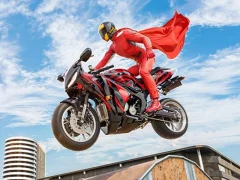 Logħba Real Motorbike Super Hero Stunt 3D onlajn