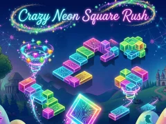 Logħba Crazy Neon Square Rush onlajn