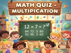 Logħba Quiz tal-Matematika — Multiplikazzjoni onlajn