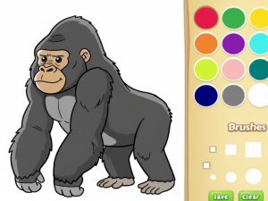 Logħba Ktieb tal-kulur tal-gorilla għat-tfal onlajn