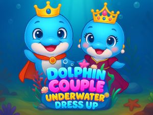 Logħba Dolphin koppja taħt l-ilma libsa onlajn