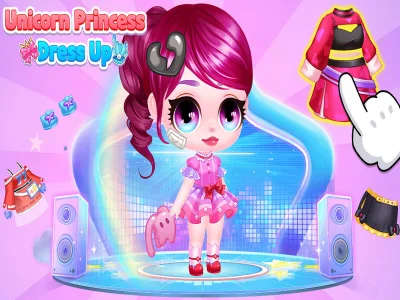 Logħba Unicorn Princess Dress Up onlajn