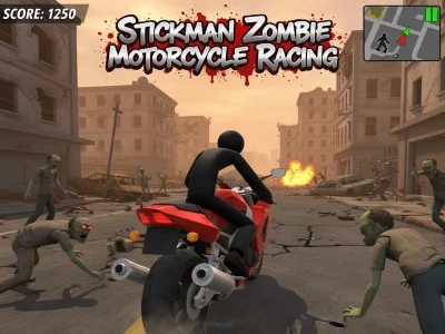 Logħba Stickman Zombie Tlielaq tal-Muturi onlajn