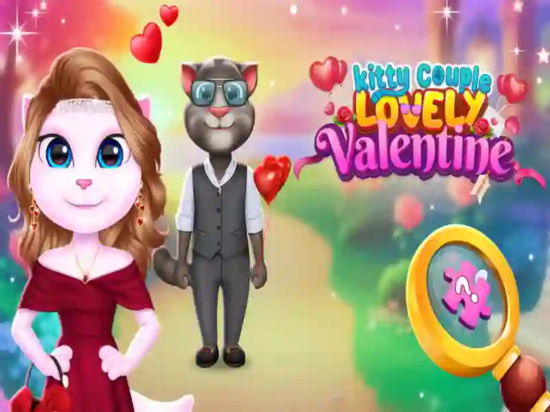 Logħba Koppja kitty sabiħa ta 'San Valentinu onlajn