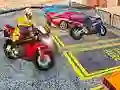 Logħba Logħba ta' Parkeġġi ta' Muturi Ħeżin fil-Belt 3D onlajn