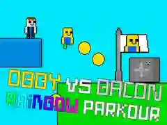 Logħba Obby kontra Bacon Rainbow Parkour onlajn