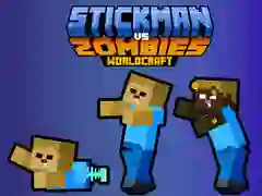 Logħba Stickman kontra Zombies WorldCraft onlajn