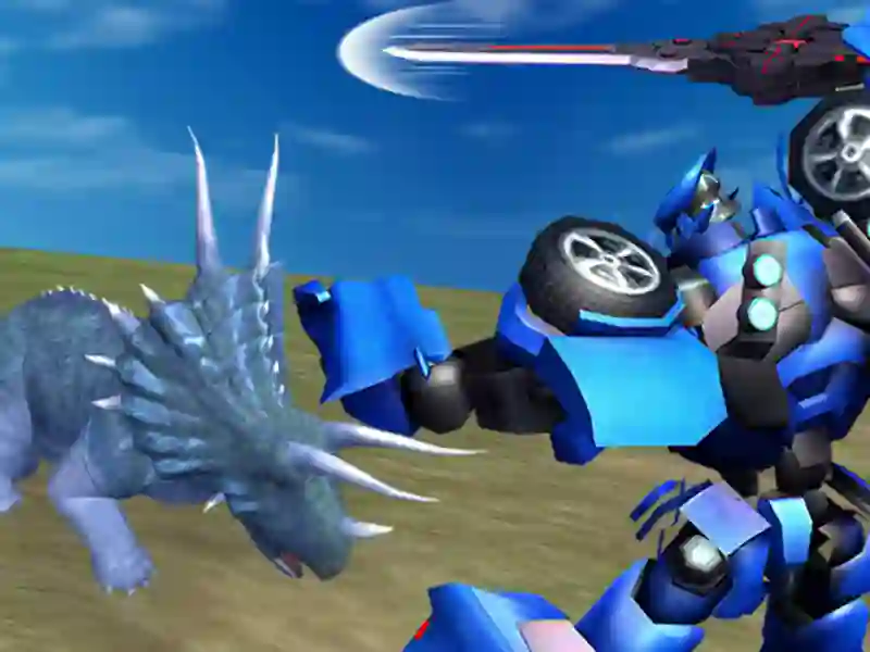 Logħba Jurassic Dinosaur Mech Battle onlajn