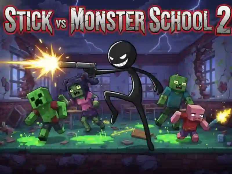 Logħba Stick vs Monster School 2 onlajn