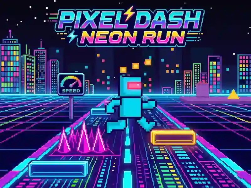 Logħba Pixel Dash Neon Run onlajn