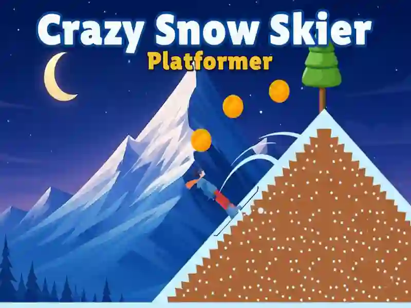 Logħba Crazy Snow Skier: Platformer onlajn