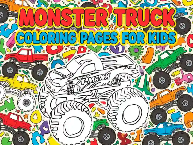 Logħba Monster Truck Paġni Kulur Għat-Tfal onlajn