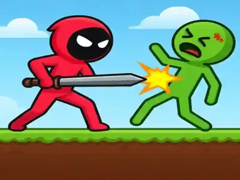 Logħba Red Stickman vs Monster School onlajn