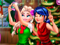 Logħba Selfie ta' Ladybug u Elsa fil-Milied onlajn