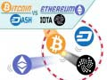 Logħba Bitcoin kontra Ethereum onlajn