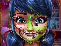 Logħba Dotted Girl Make-up Halloween onlajn