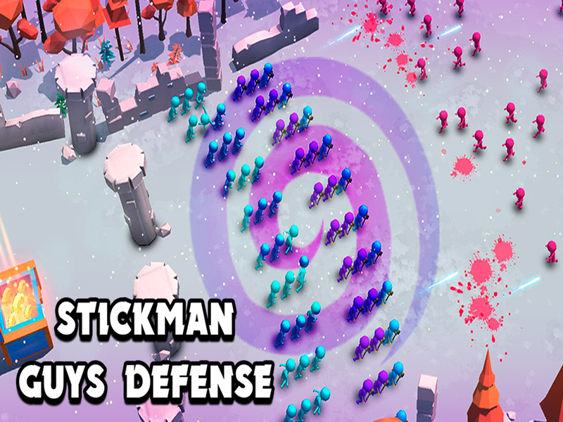 Logħba Stickman Guys Defense onlajn