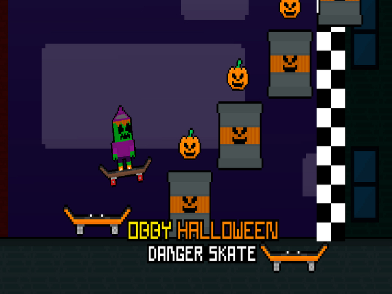 Logħba Skate ta 'periklu ta' Halloween onlajn