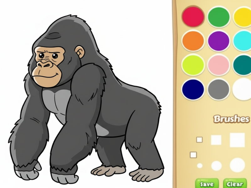 Logħba Ktieb tal-kulur tal-gorilla għat-tfal onlajn