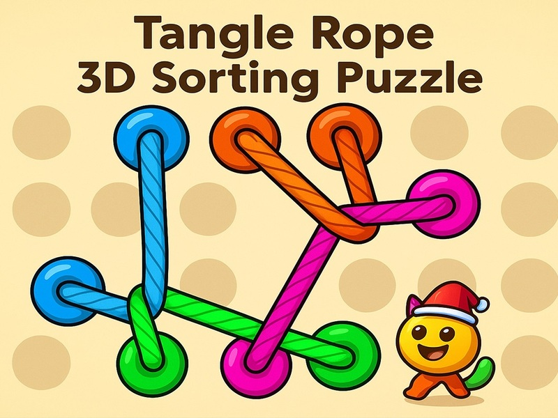 Logħba Hazel Tangle Rope 3D: Issortjar ta 'puzzle onlajn